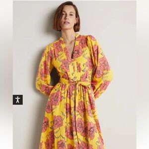 BODEN NWOT Notch Neck Cotton Floral Maxi Dress